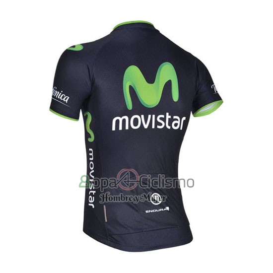 Movistar Ropa Ciclismo Culotte Corto 2014 Mangas Cortas Negro